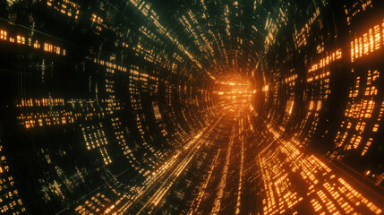 Poster - digital cyberspace. network and global database. 3d illustration of clusters of information with a b