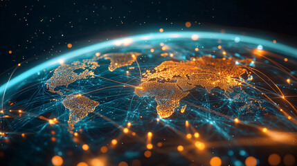 Poster - Artificial Intelligence. Big data core. Neon light pulses. Abstract concept of nerve endings in computer neural networks. 3D illustration of a global data beam