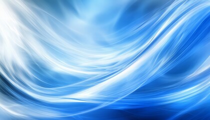 Fototapete - Abstract Blue Wave Background, Technology Stream Lines, Futuristic Wallpaper with Converging Curves