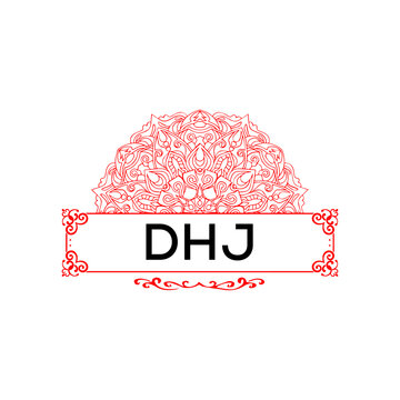 DHJ creative minimalist letter logo.