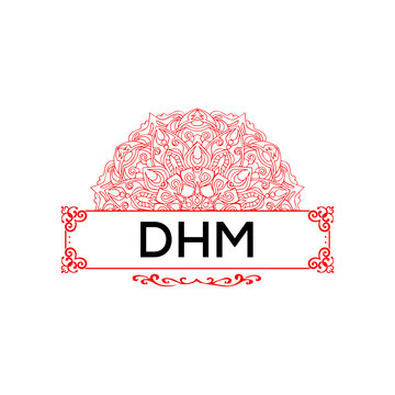 DHM creative minimalist letter logo.