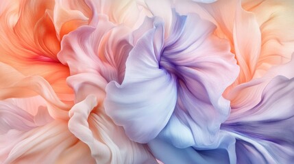 Poster - Delicate pastel floral petals gently swirling together to create art