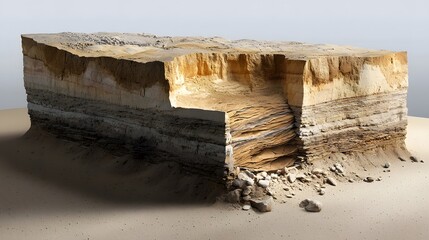 Poster - A detailed cross section of the Earth s crust created using lidar technology revealing intricate layers of rock sediment and geological formations