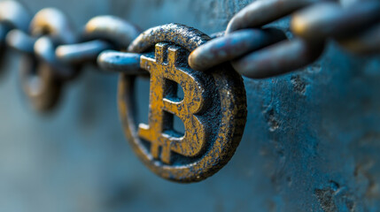Poster - blockchain technology. information blocks in digital space. decentralized global network. cyberspace