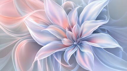 Poster - An abstract floral illustration featuring soft colors and delicate petals
