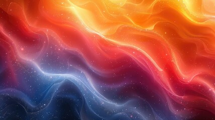 Poster - A vibrant abstract background featuring flowing stripes in warm and cool tones. This mesmerizing design radiates energy and creativity, perfect for modern projects.