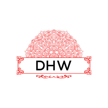 DHW creative minimalist letter logo.
