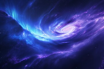 vibrant cosmic swirl of purples and blues in a mesmerizing galaxy.