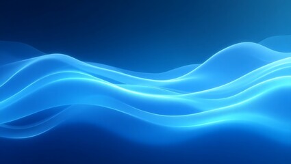 Aufkleber - abstract blue waves with an ethereal glow, creating a sense of fluid motion and dynamic energy. The illustration can symbolize a lot of things such as water or digital communication.