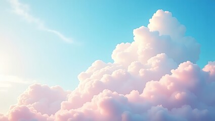 Aufkleber - a dreamy image of soft, fluffy clouds painted with hues of pink and blue, filling the sky. They evoke a sense of tranquility and wonder.