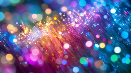 Poster - global network. polygonal mesh with bokeh effect. concept of cyberspace of the future. 3d illustrati