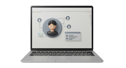 Isolated Laptop with Social Network Profile
