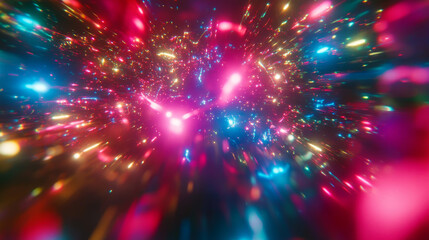 Poster - global network. polygonal mesh with bokeh effect. concept of cyberspace of the future. 3d illustrati