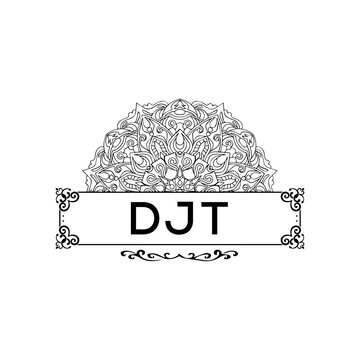DJT creative minimalist letter logo.