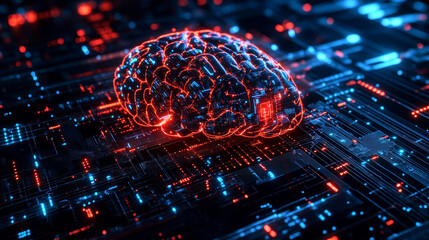 Aufkleber - AI concept. Nanotechnological cocoon, futuristic processor, neural networks in cyber world. High technology and nanostructure development. 3d illustration of abstract mesh in global cyberspace