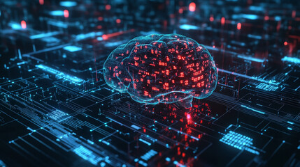Aufkleber - AI concept. Nanotechnological cocoon, futuristic processor, neural networks in cyber world. High technology and nanostructure development. 3d illustration of abstract mesh in global cyberspace