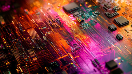 Poster - CPU abstract 3D illustration. Futuristic processor and quantum computer. Digital technology in global cyberspace