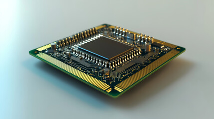 Poster - Artificial intelligence. Digital mind. Wireless network technology. 3D illustration of an innovative processor in the global cyberspace of the future