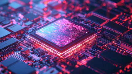 Aufkleber - AI concept, sci-fi. Nanotechnological cocoon, futuristic processor in microcosm. High-tech and nanostructure development. 3d illustration of abstract neural networks in global cyberspace