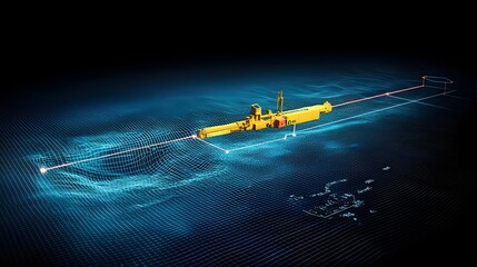 Aufkleber - Advanced radar technology mapping subsurface microseismic data to monitor geological processes deep within the Earth s crust