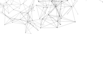 Poster - line connect network animation on white background. Line technology data connection and business background	