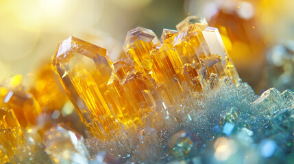 Poster - Science and innovation in cosmetology. Hidden beauty formula. 3D illustration of crystal lattice of synthetic elements