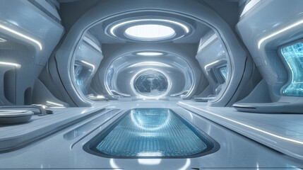 Poster - virtual data center. digital streams and future technology. deep machine learning 3d illustration. f