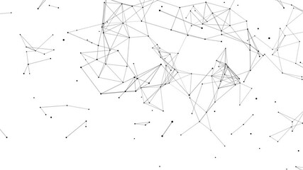 Poster - line connect network animation on white background. Line technology data connection and business background	