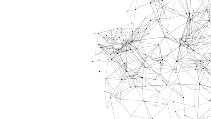 Poster - line connect network animation on white background. Line technology data connection and business background	