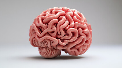 Poster - Development of artificial intelligence. Synthetic brain, AI, mind, neural network 3D illustration