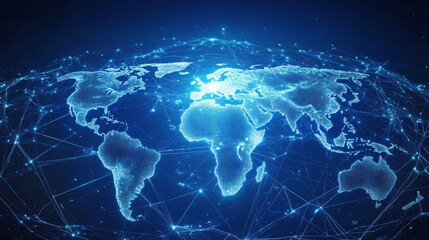Poster - dig data. information flows in cyberspace. global digital network of the future. technological backg