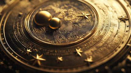 Poster - Money. Illustration of a dollar coin with a transparent futuristic style and elements of stars and planets. financial business economy design concept, stock market, medium of exchange