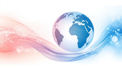 Poster - abstract futuristic background image on the topic of global network communication. polygonal sphere 