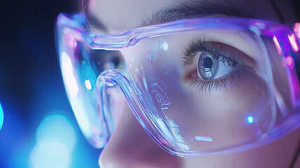 Poster - Exploring technology innovations in science laboratory environment close-up view futuristic concepts