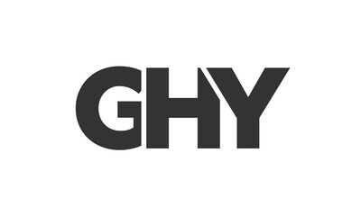 Poster - GHY logo design template with strong and modern bold text. Initial based vector logotype featuring simple and minimal typography. Trendy company identity.