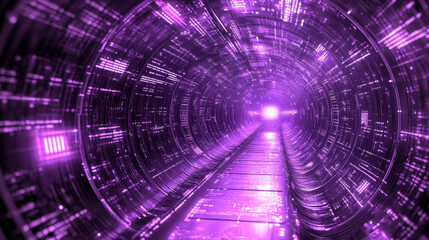 Poster - abstract purple, neon background. digital technology. concept of high tech internet network. 3d illu