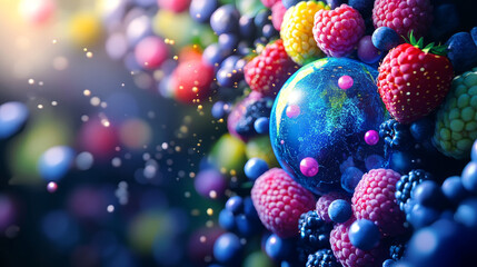 Poster - hud display with a volumetric hologram of the planet earth. 3d illustration of a technological backg
