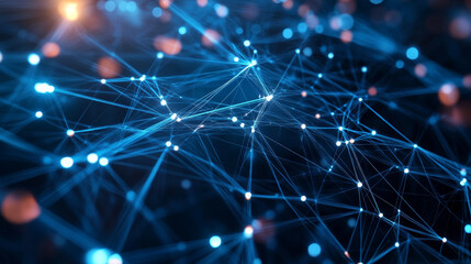 Poster - Radial waves in cyber space. Digital information field, peer-to-peer Internet, secure data array. 3d illustration of abstract tech background