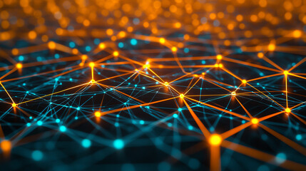 Poster - Radial waves in cyber space. Digital information field, peer-to-peer Internet, secure data array. 3d illustration of abstract tech background