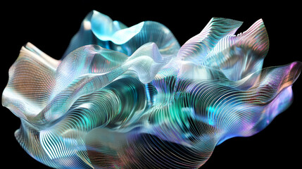 Poster - Digital technology. High speed data transfer. Information flow in 3D illustration. Movement in futuristic neon cyberspace