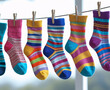 © Olia - A heartwarming and engaging stock image of socks waving in the wind, celebrating Lots of Socks Day diversity