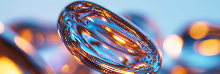 Poster - Translucent Oval Form with Bokeh Background