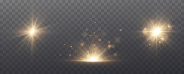 Aufkleber - Vector spotlight. A bright beam of light. Transparent realistic effect. Stage lighting.Vector	