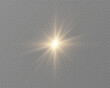 © blagorodez - Vector spotlight. A bright beam of light. Transparent realistic effect. Stage lighting.Vector