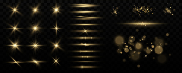 Aufkleber - Light effects.
Golden light.Wind glare, explosions, shine, dust, lines, solar flares, sparks, sequins, stars, curved curls. Glow 