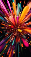 Wall Mural - colorful paint dancing splash.