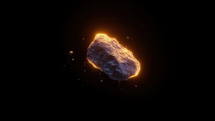 Wall Mural - a large meteor fragment in space