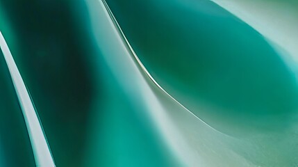Wall Mural - gentle, sinuous lines undulate against a muted aqua green bokeh that is softly out of focus