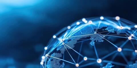 Poster - Global Network Connection Digital World Abstract Illustration Futuristic Technology Background