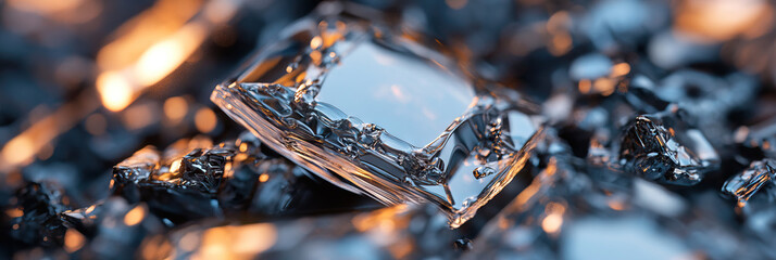 Poster - Transparent Crystal on Dark Crystalline Surface
